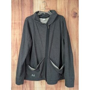 Under Armour Loose‎ Fit Full Zip Up Jacket Gray Womens Size XL